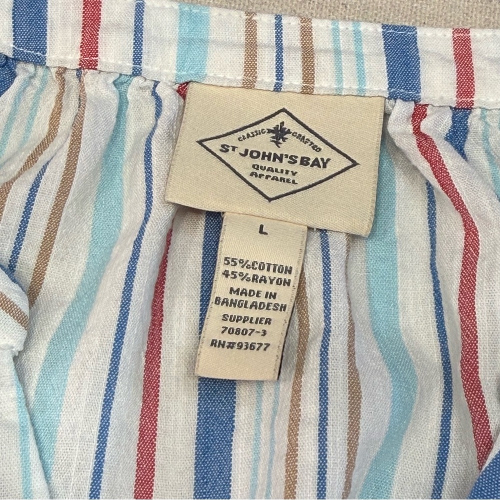 St. John's Bay - Multicolor Striped Sleeveless Top - Size Large - Picture 11 of 13